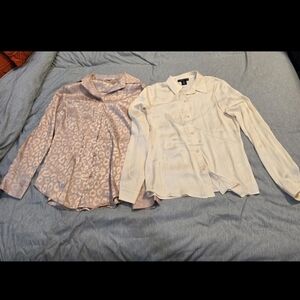 Pink And Cream Button Down Dress Shirt  Lot Women's S Sincerely Jules & Mazik